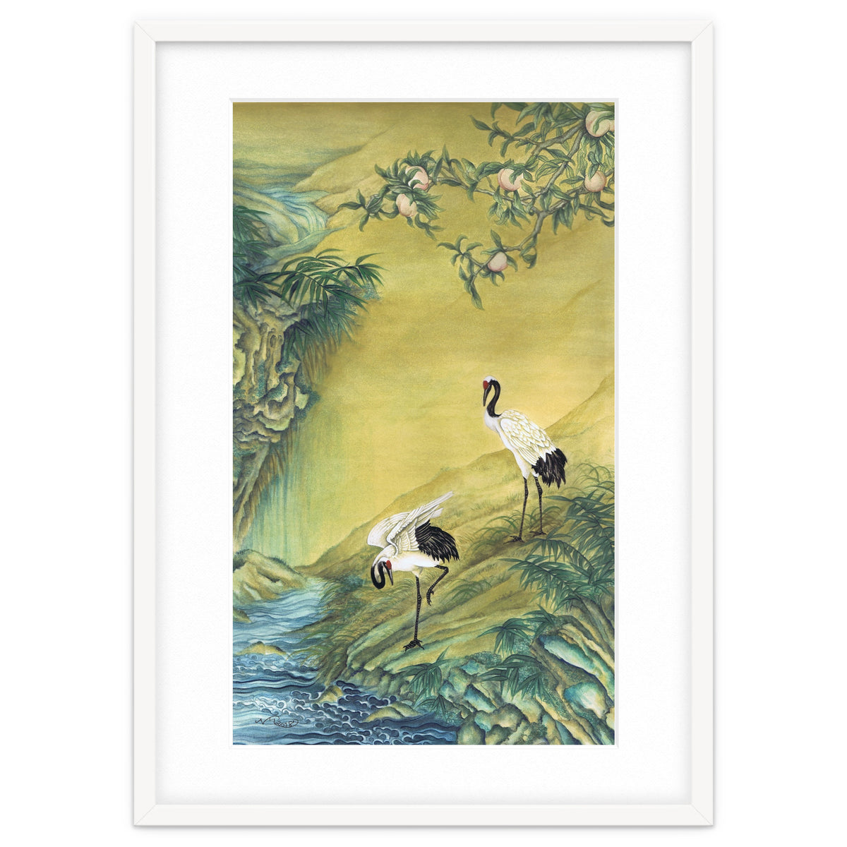 Cranes Under A Peach Tree