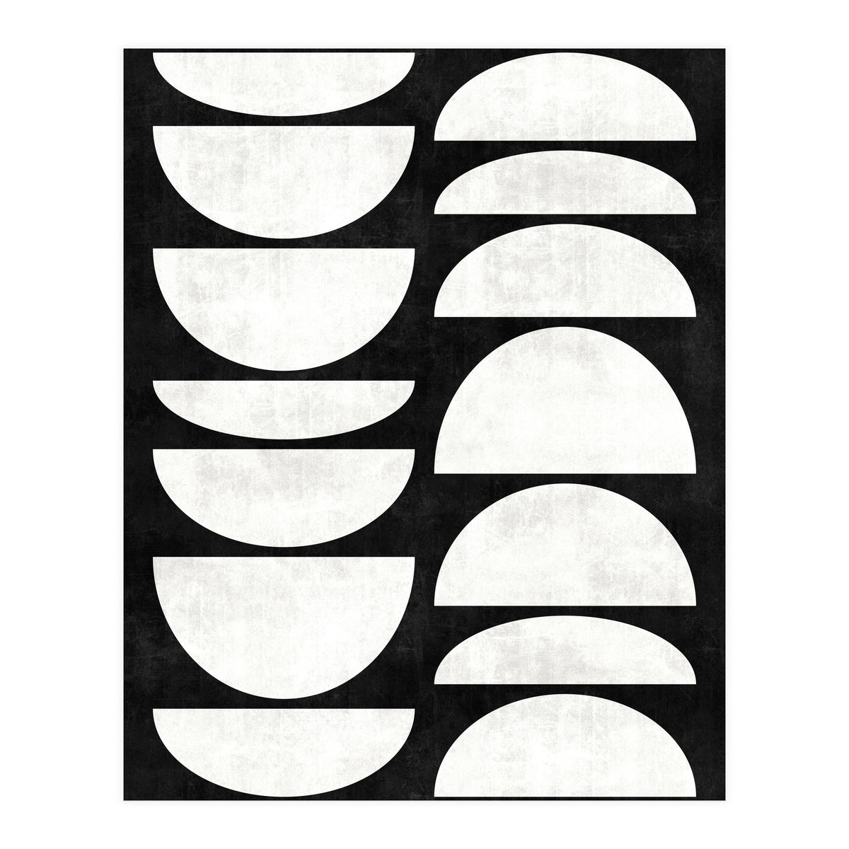 Mid-Century Modern Pattern No.8 - Black and White Concrete (Print Only)