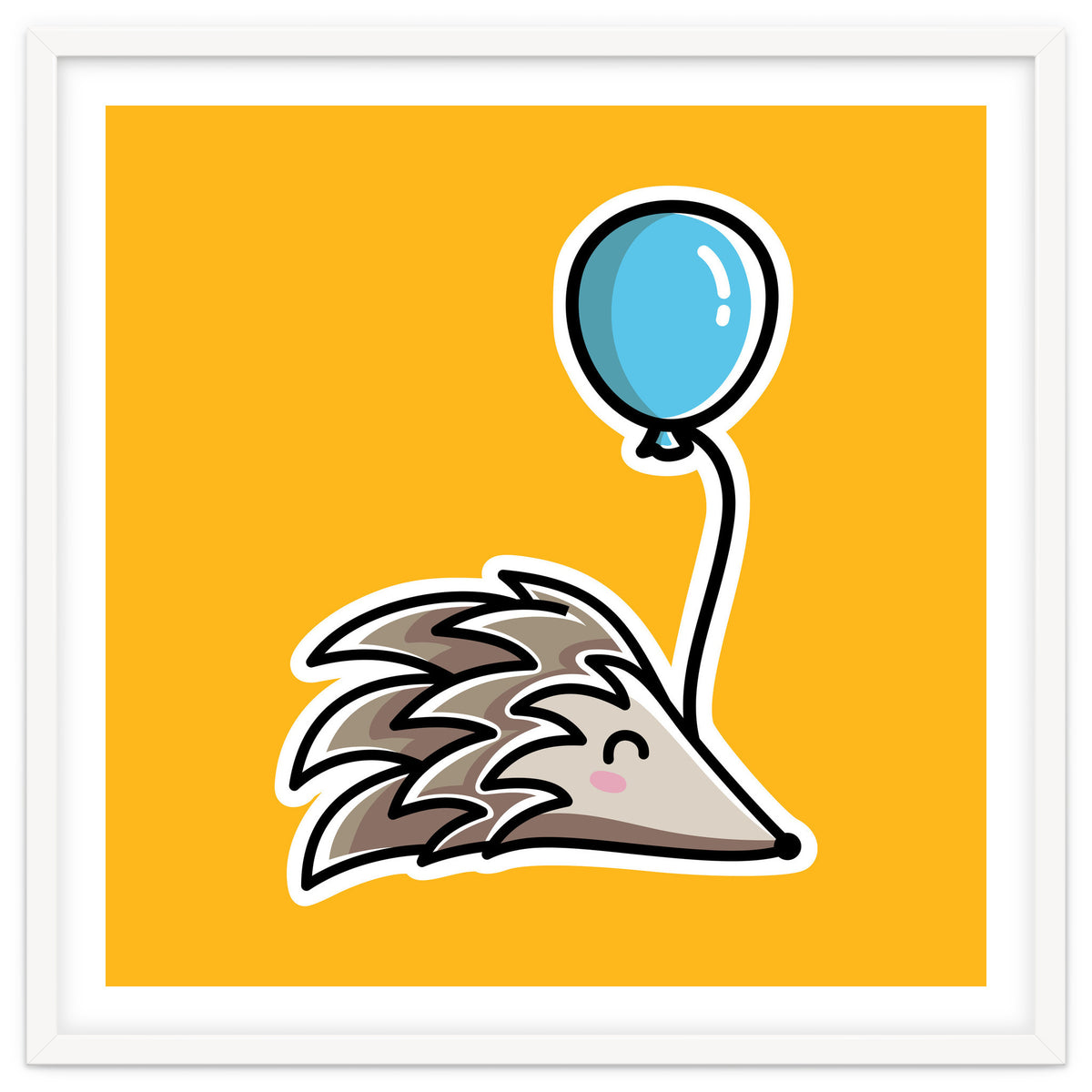 Kawaii Cute Hedgehog With Balloon