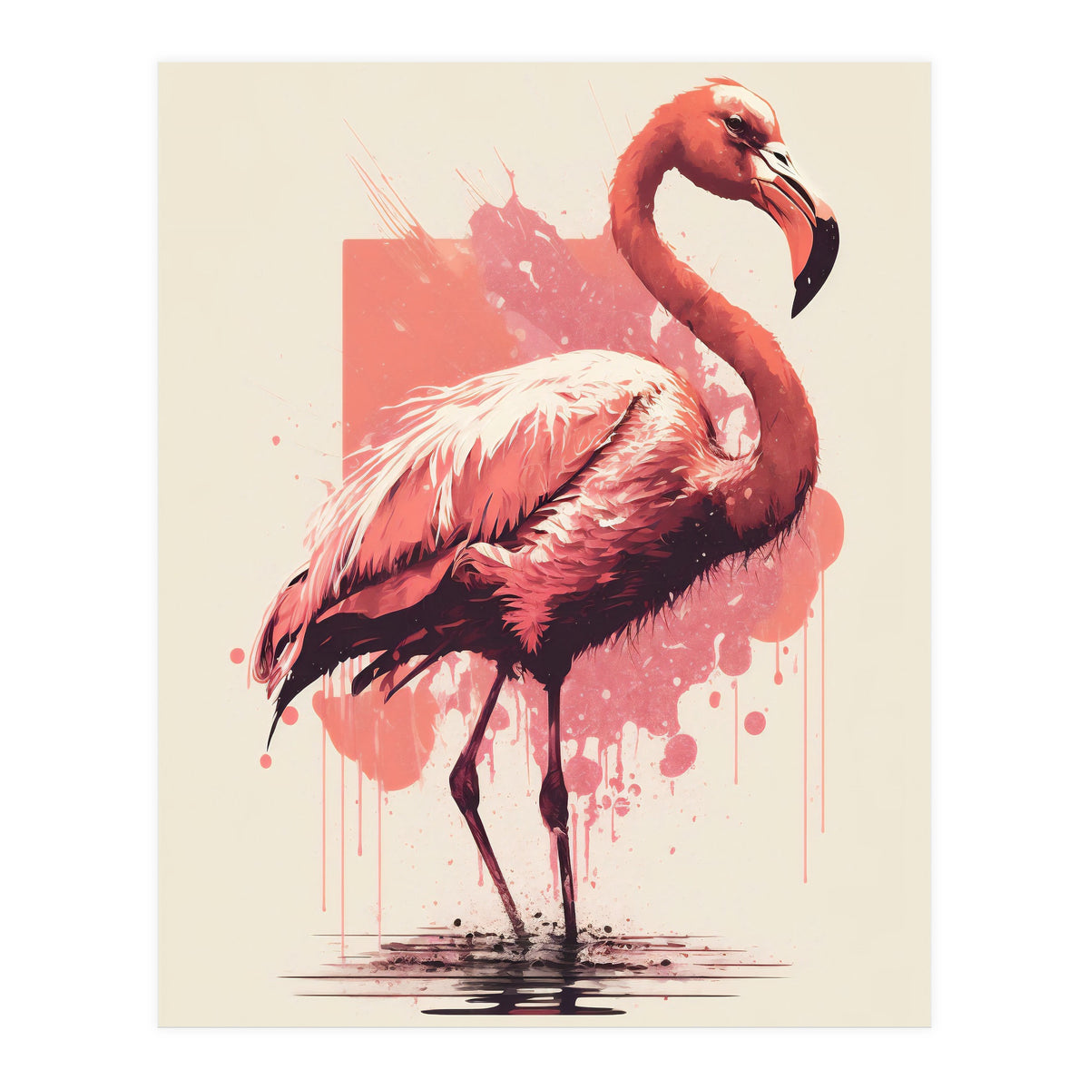 Flamingo Painting (Print Only)
