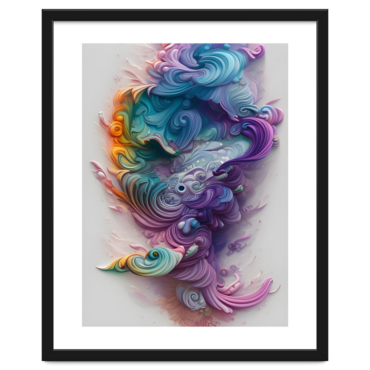 Wavy Rainbow Pastels AI Art
