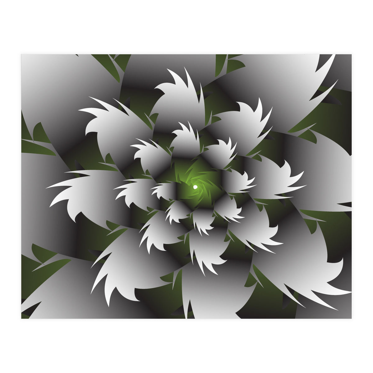 Seamless Green 3D Floral (Print Only)