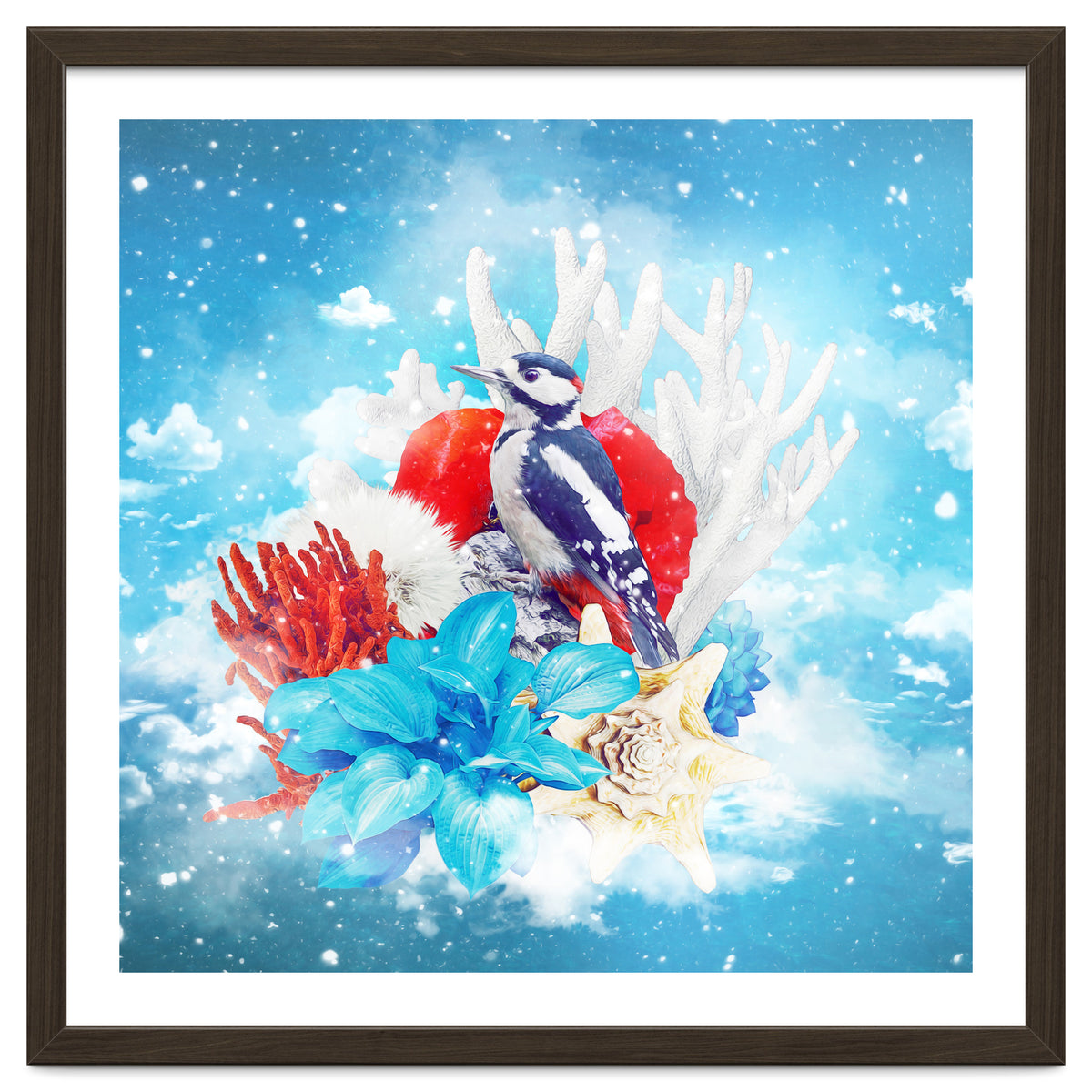 Floral Woodpecker In Winter