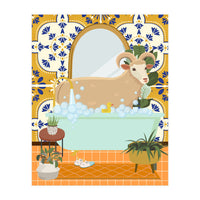 Ram Bathing in Moroccan Style Bathroom (Print Only)