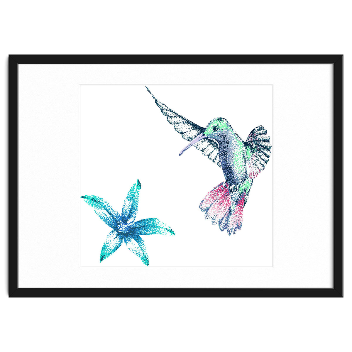 Green Hummingbird And Tropical Flower