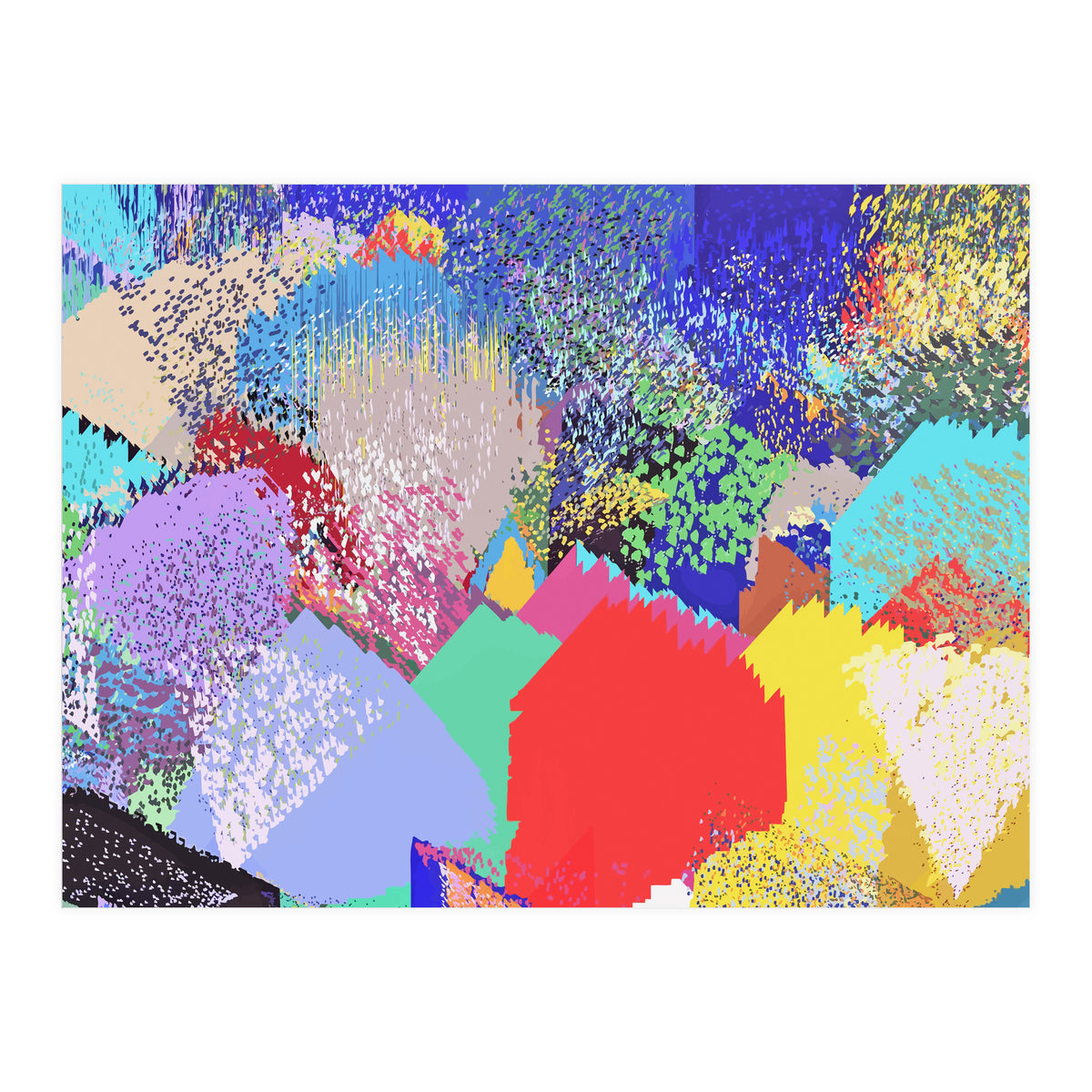 Modern Life, Abstract Contemporary Graphic Design, Eclectic Colorful Shapes (Print Only)