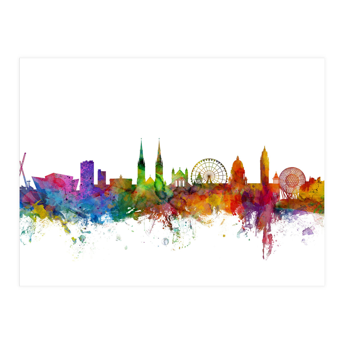 Belfast Northern Ireland Skyline (Print Only)