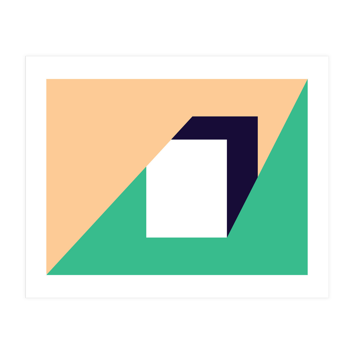 Geometric Shapes No. 61 - pink, green & dark blue (Print Only)