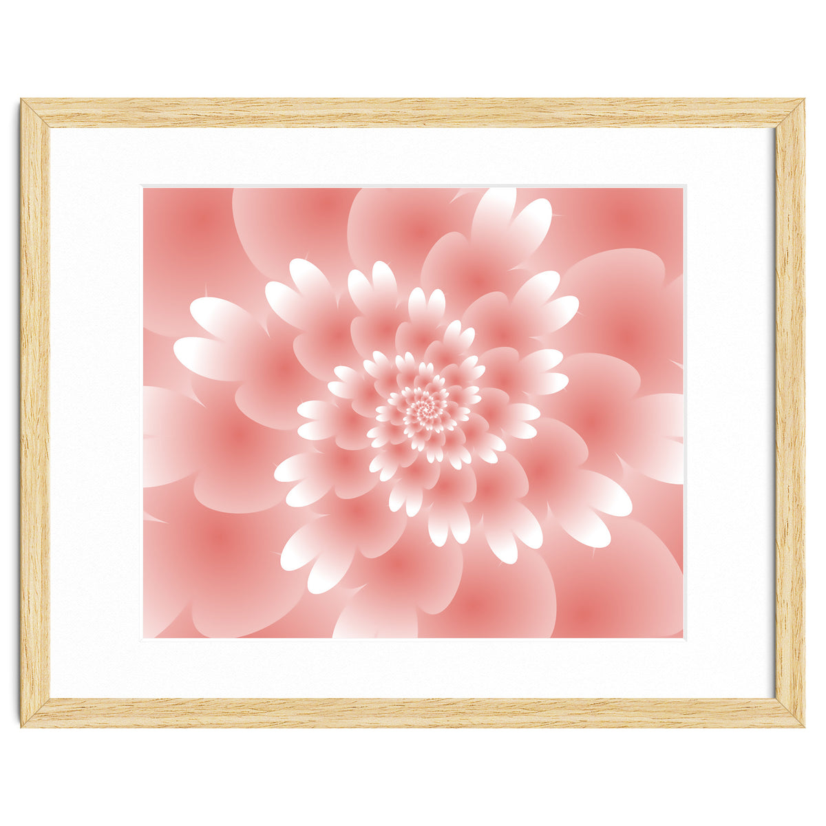 Abstract Orange Spiral Feather 3D ART