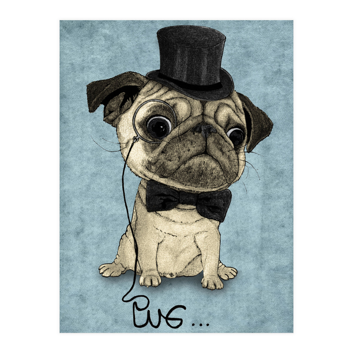 Pug, Gentle Pug (Print Only)