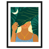 To The Moon & Never Back | Jungle Dreamer Bohemian Tropical Soul | Forest Nature Woman Illustration thumbnail