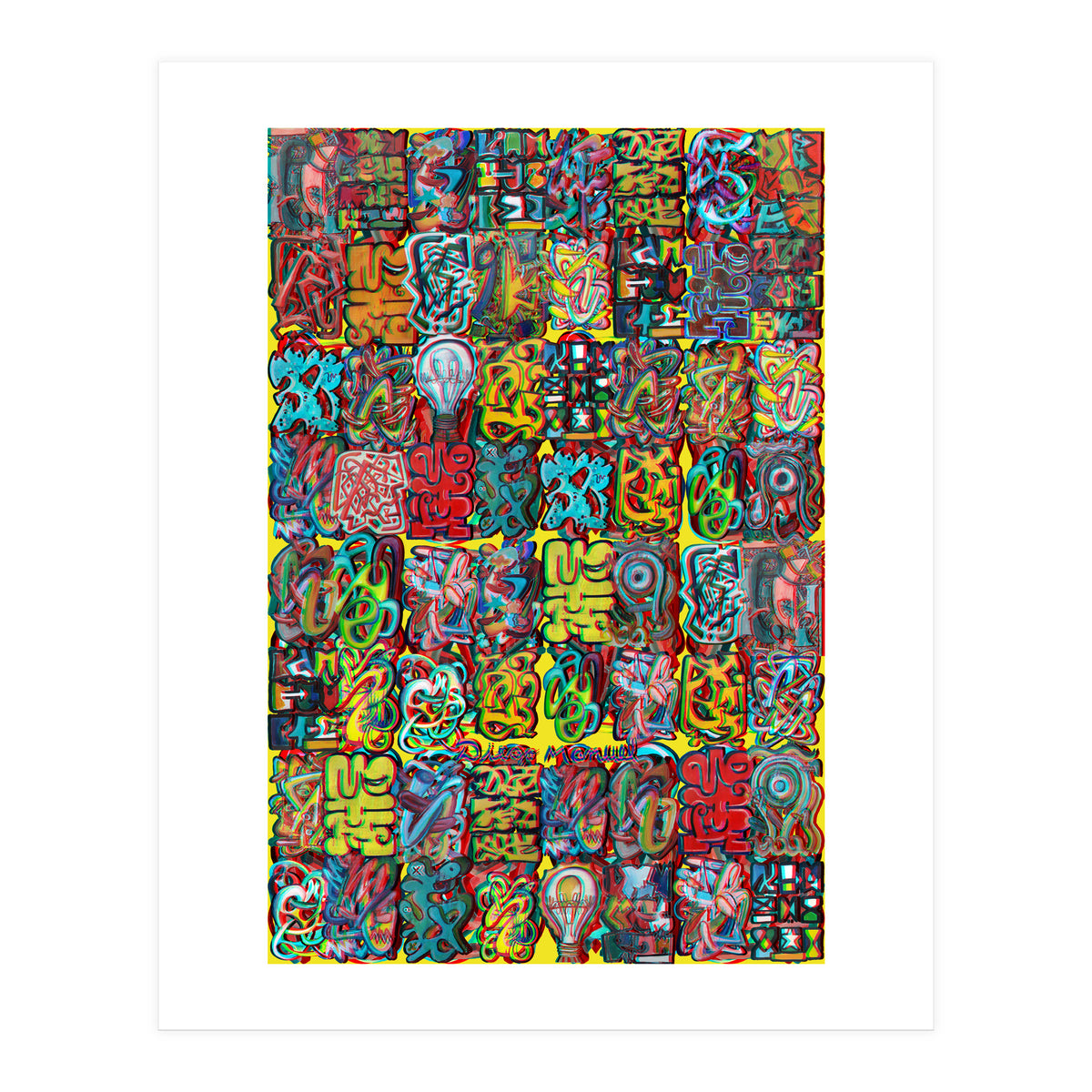 Formas 14 34 3d And Graffiti 7 (Print Only)