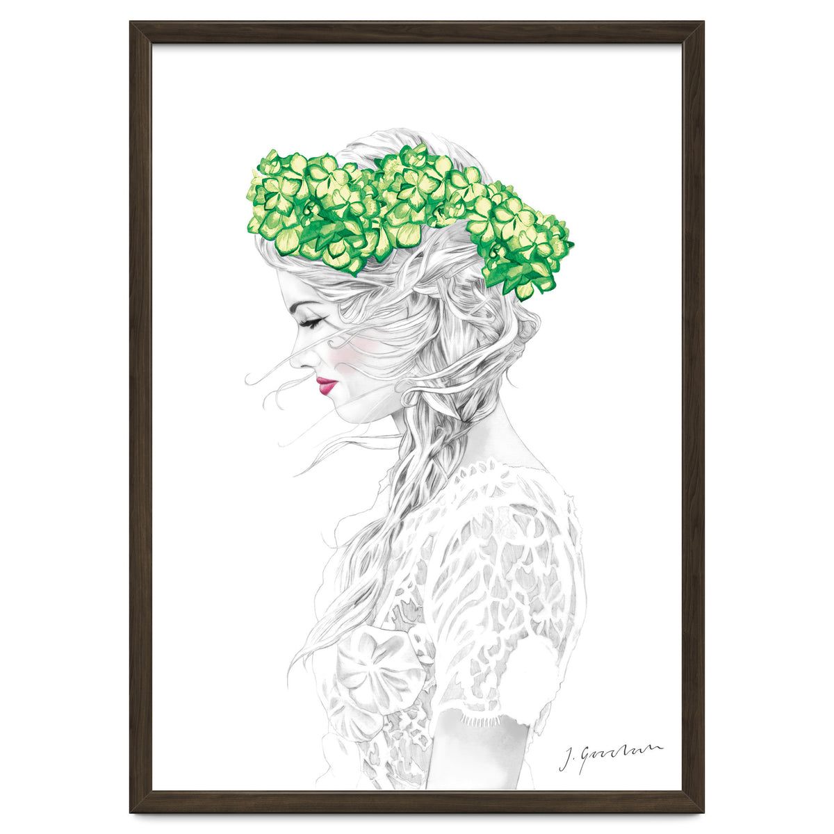 Green Hydrangea Girl