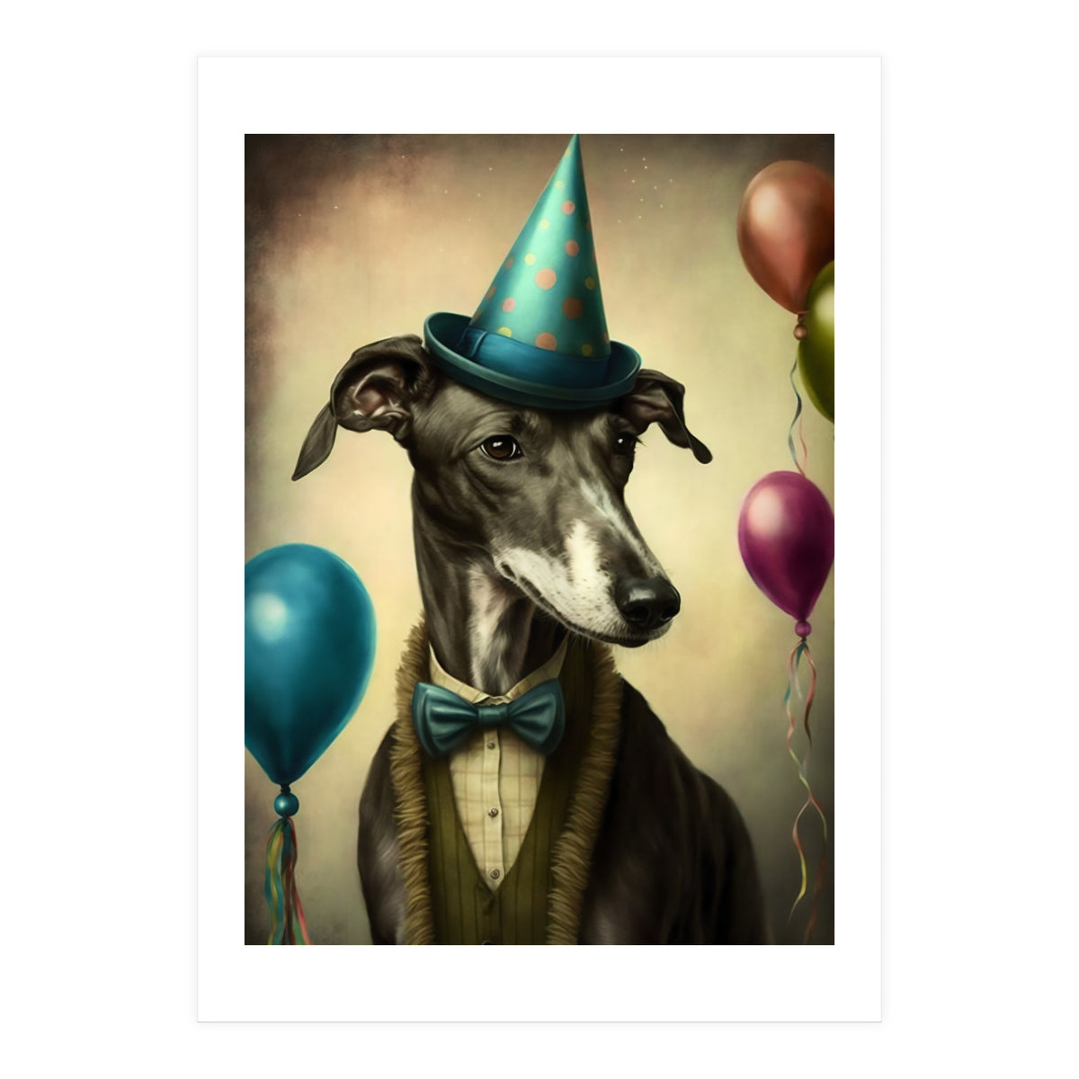 Greyhound At A Party (Print Only)