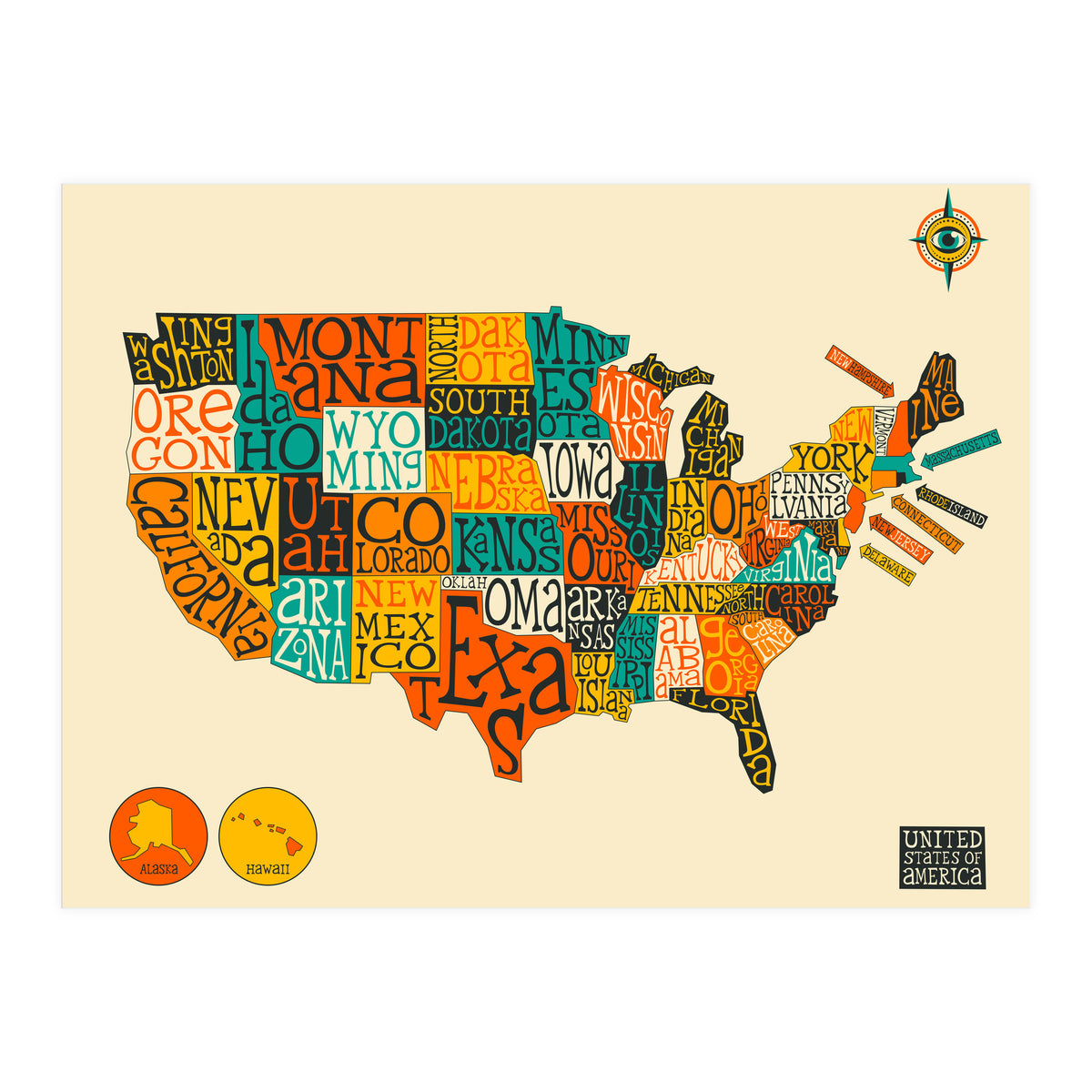 UNITED STATES MAP (Print Only)