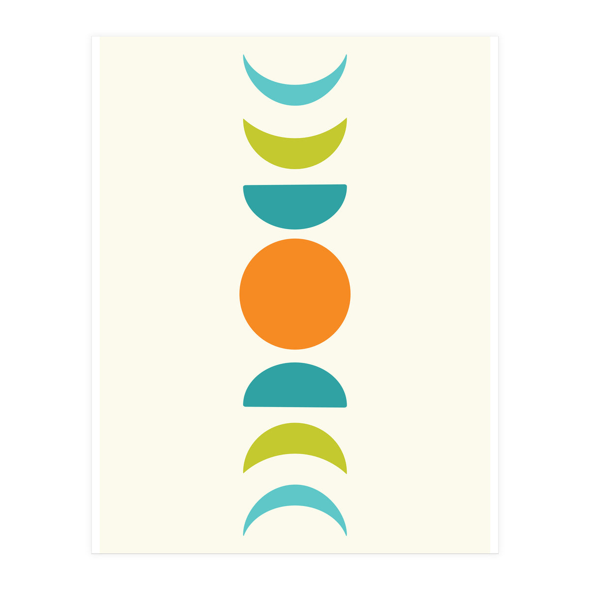 Abstract Moons Teal and Orange  (Print Only)
