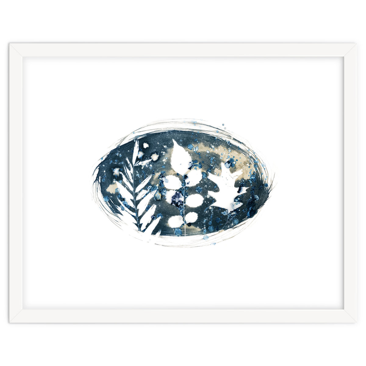 Indigo Blue Botanical Leaves No. 6