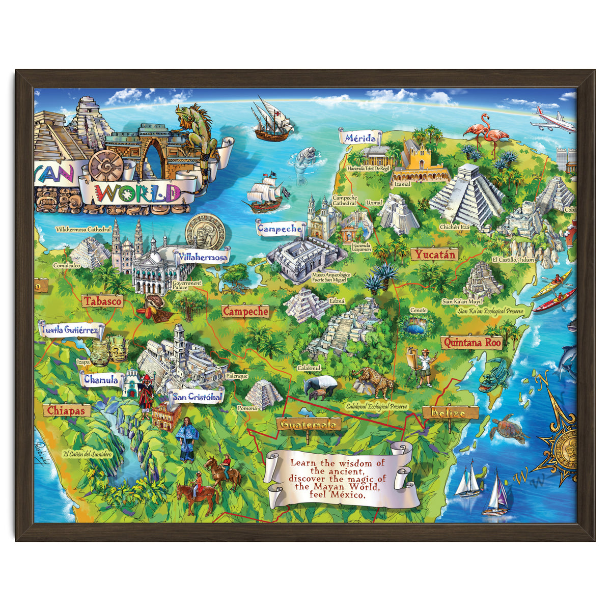 Yucatan Map Illustration