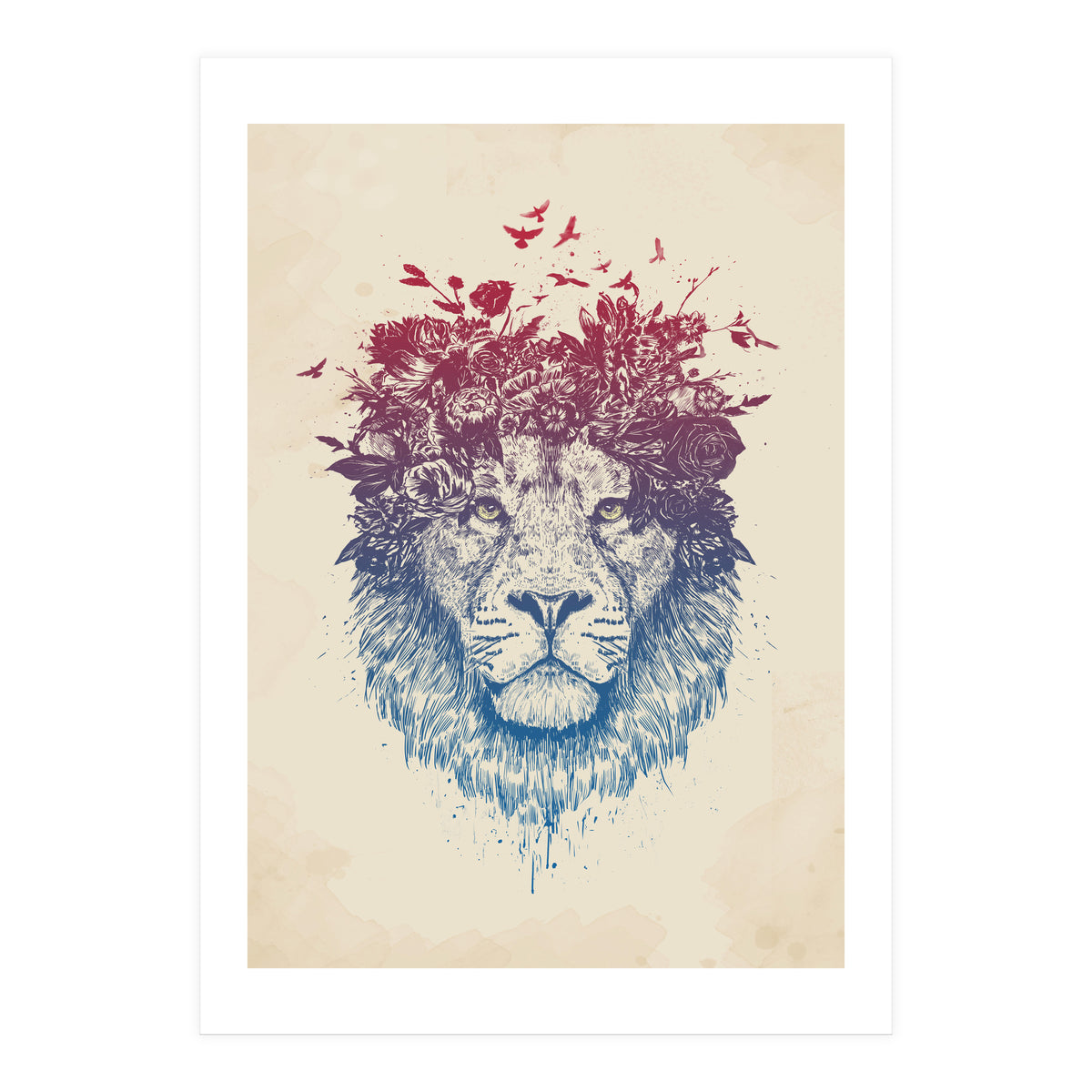 Floral Lion III (Print Only)