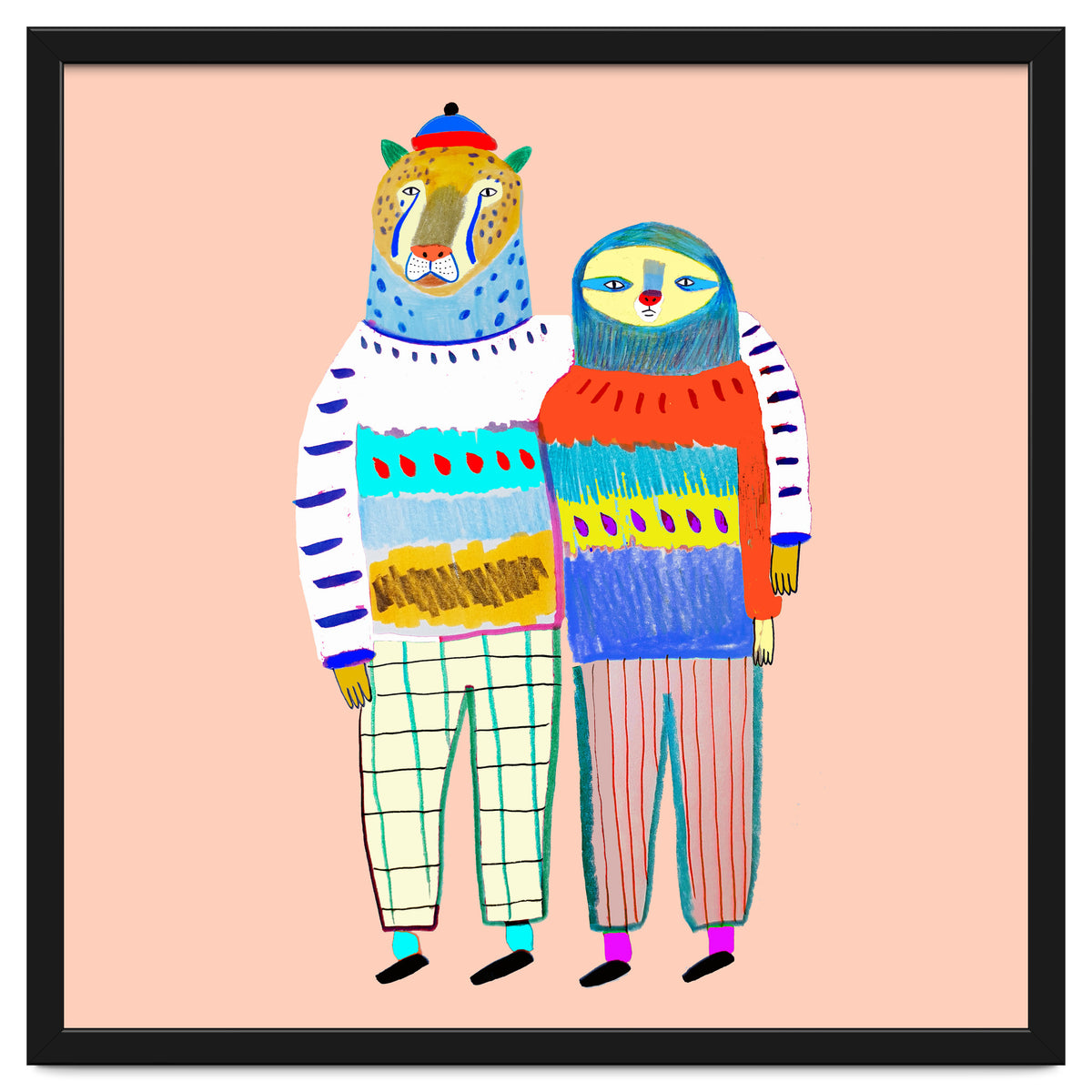 Leopard and Sloth Friends