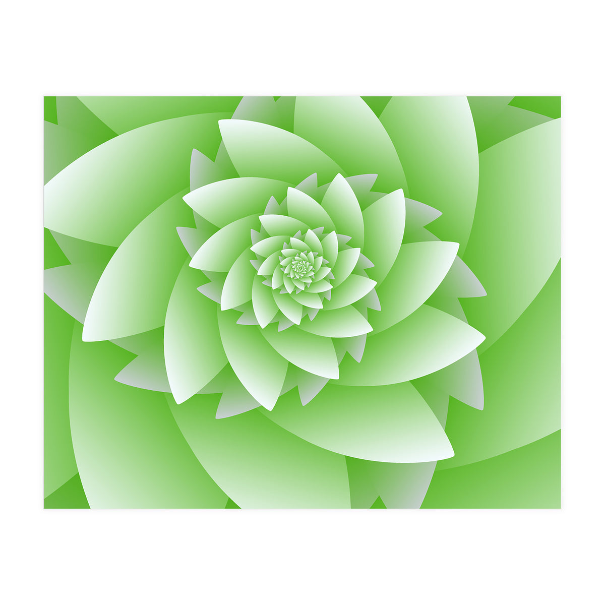Abstract Green Floral Optical Illusions Art (Print Only)