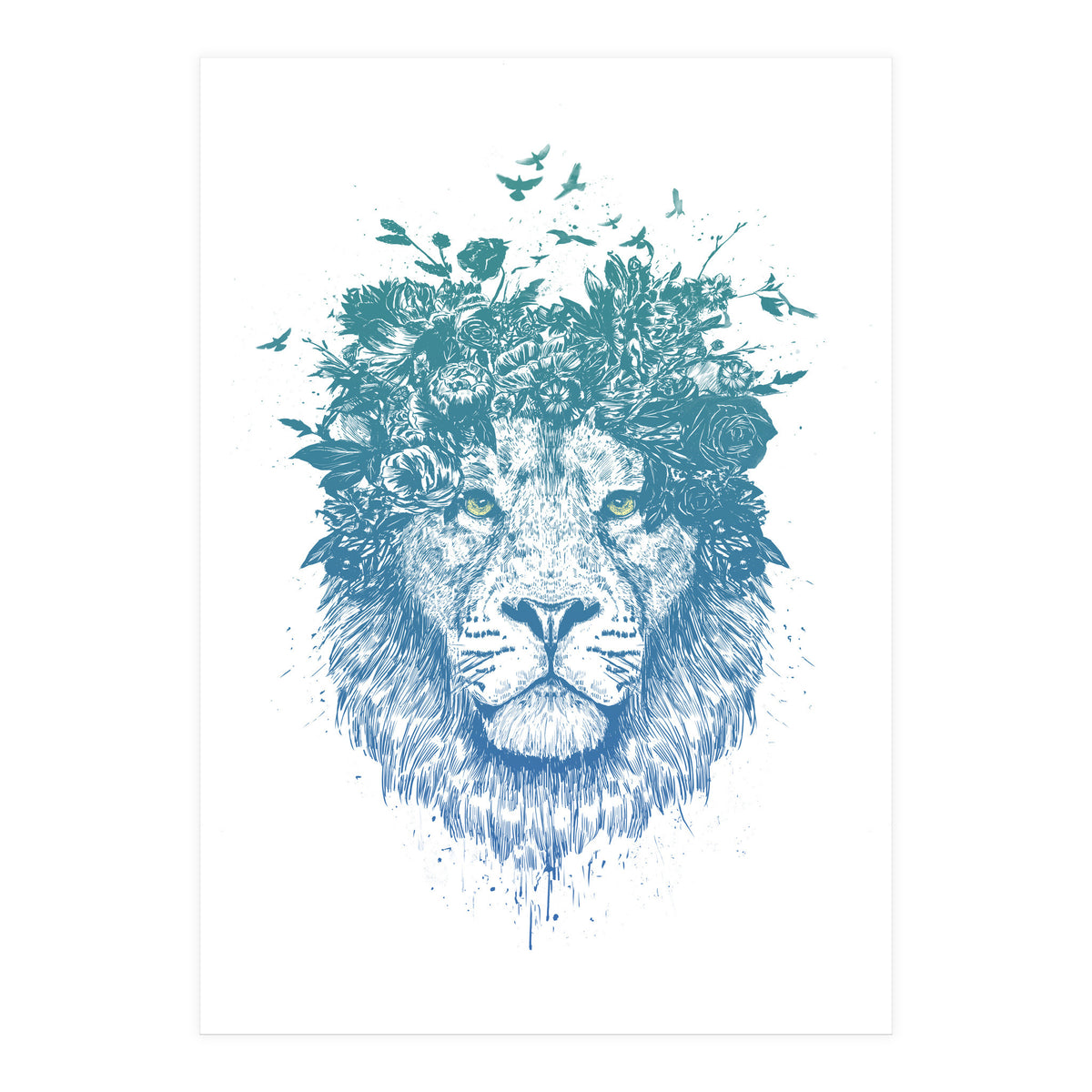 Floral Lion (Print Only)