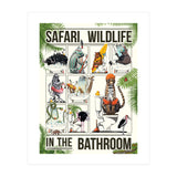 Safari Animals in the Bathroom, funny toilet humour (Print Only) thumbnail