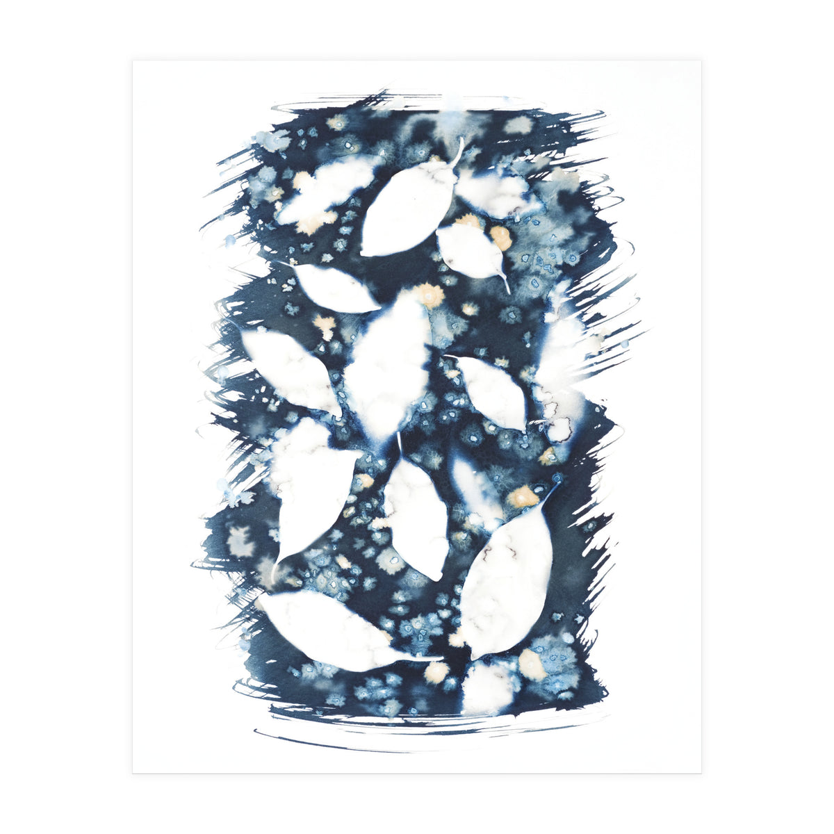 Indigo Blue Botanical Leaves No. 10 (Print Only)