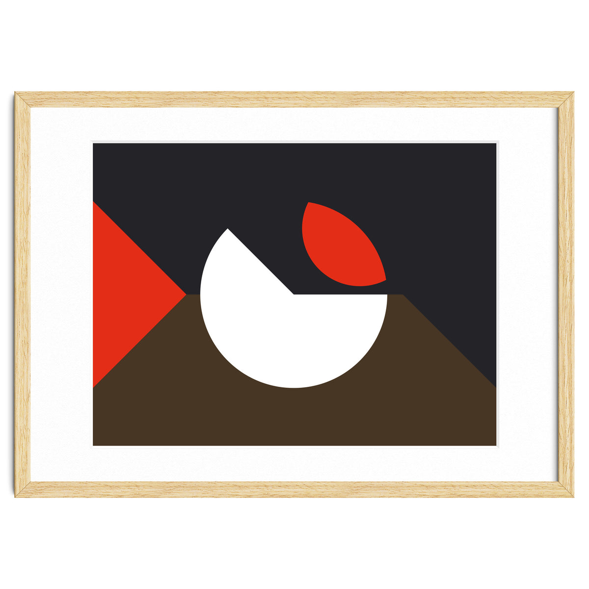 Geometric Shapes No. 10 - brown, dark blue & red