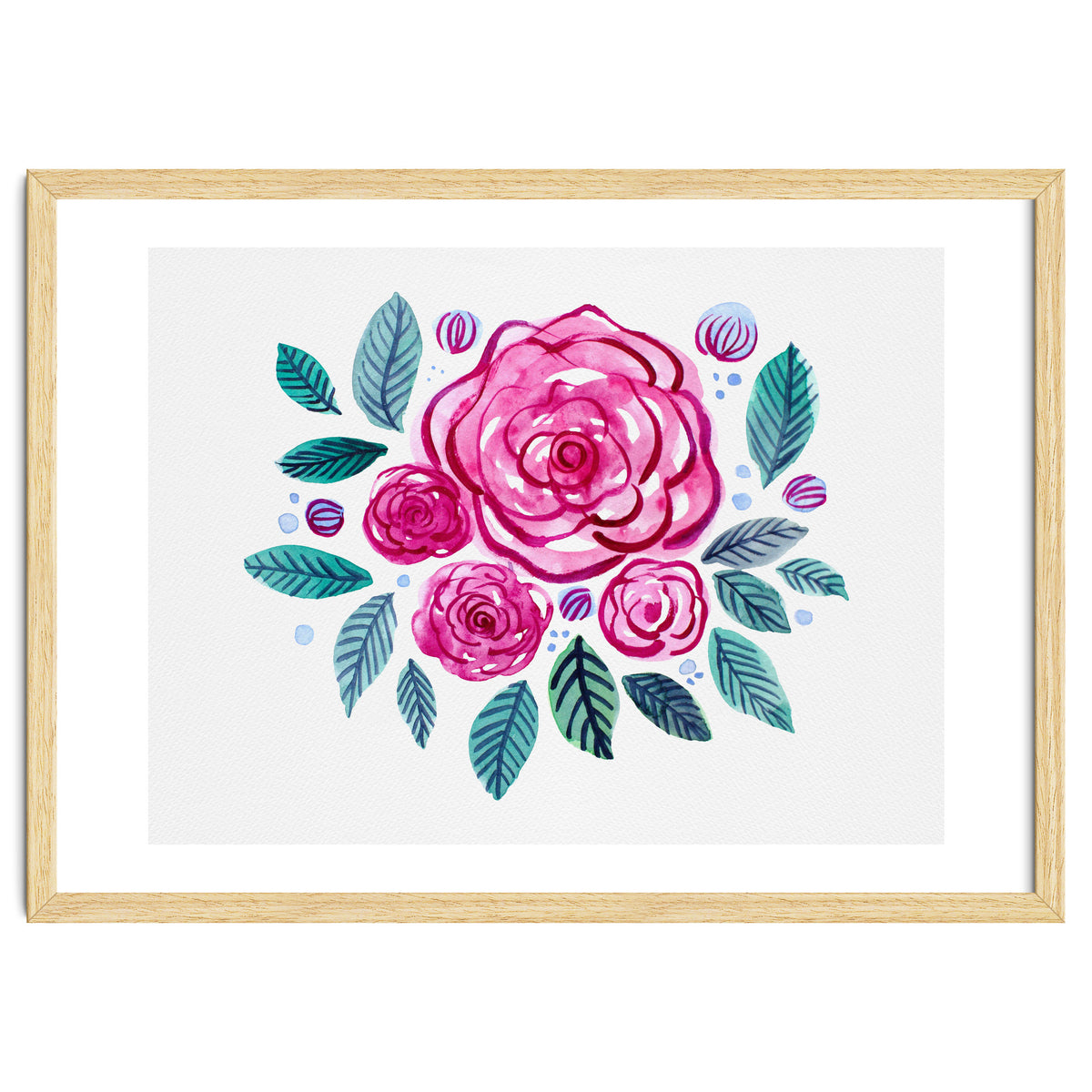 Watercolor rose bouquet
