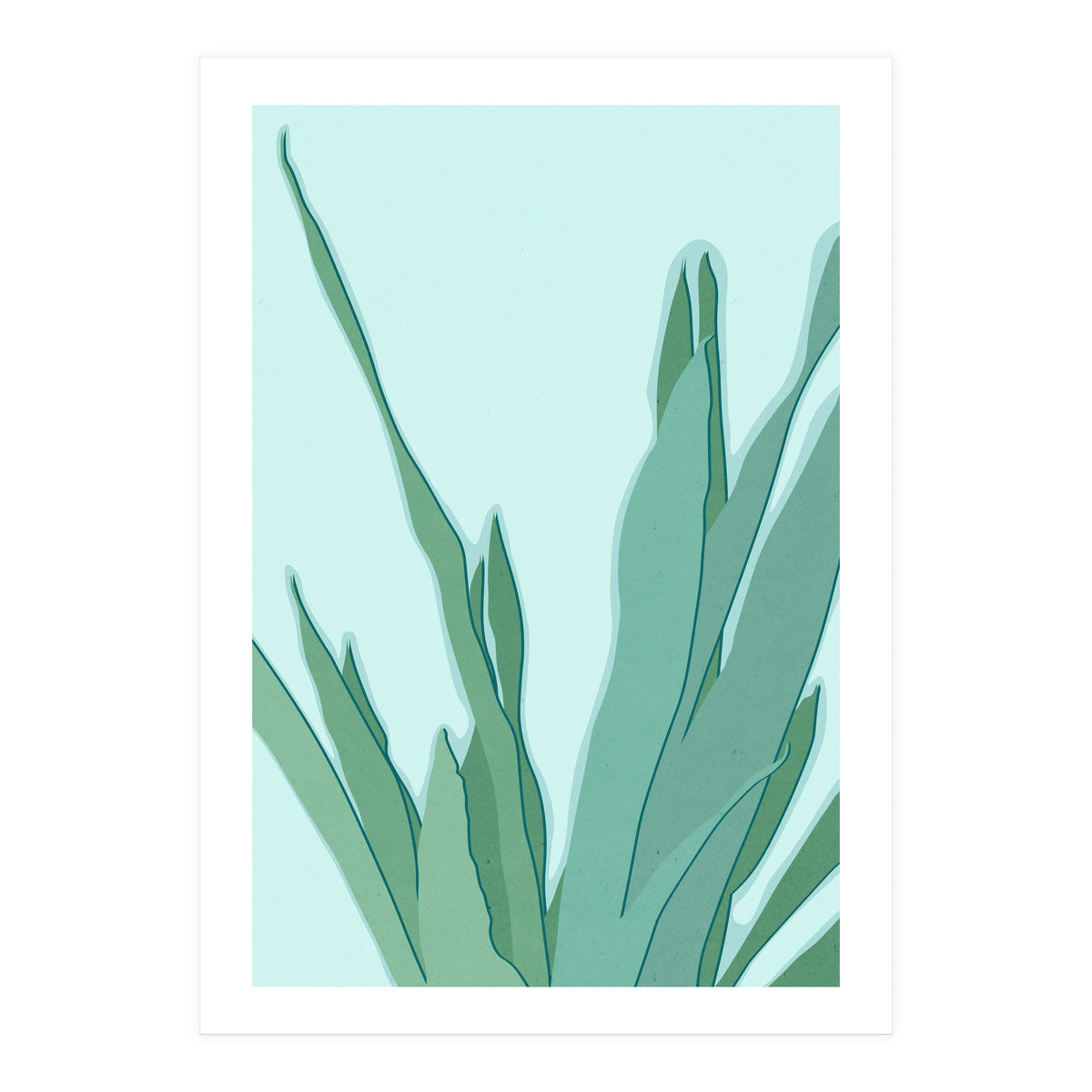 Minimal Snake Plant Leaves - Greener Eden (Print Only)