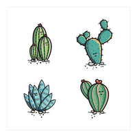 Kawaii Cute Cacti Desert Plants (Print Only)