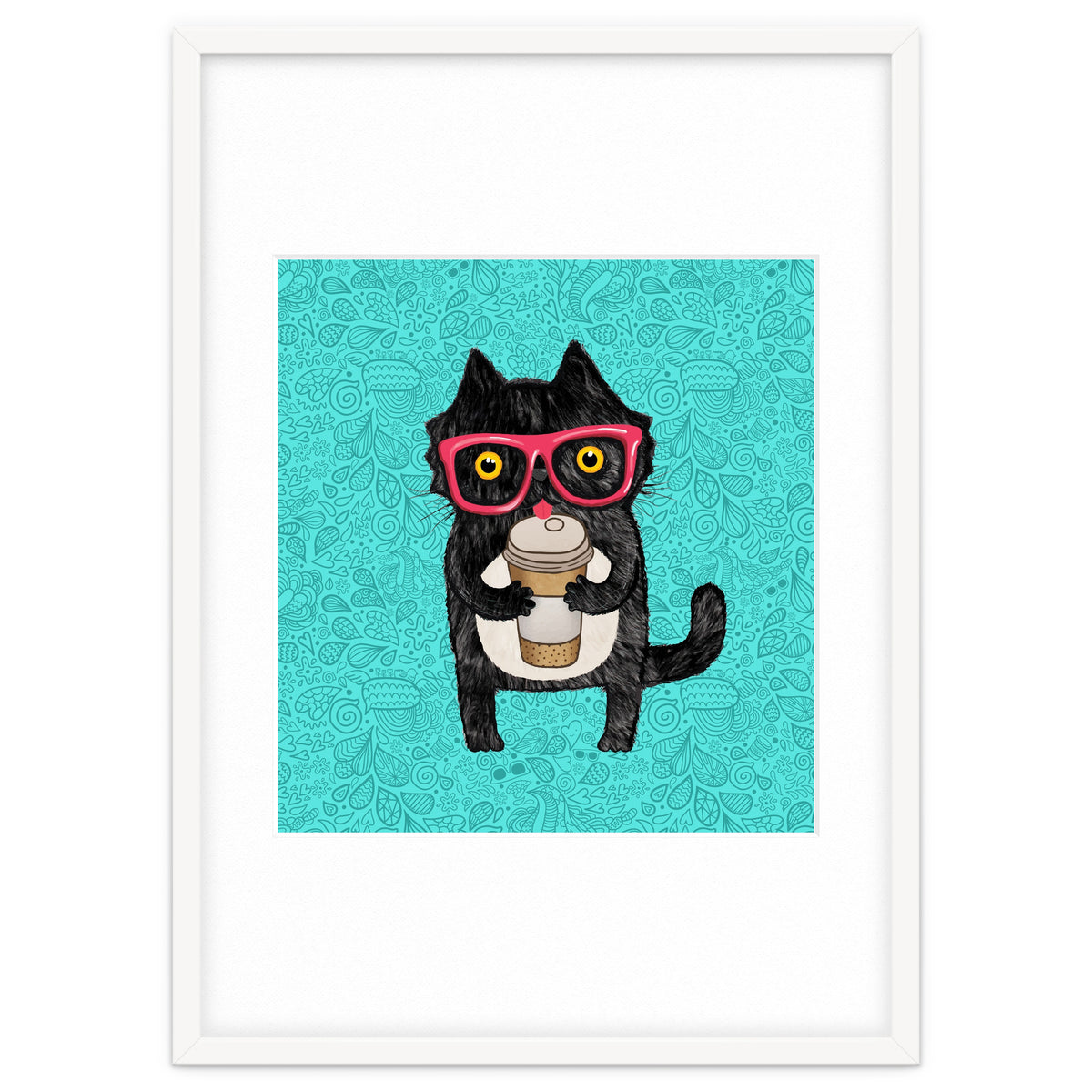 Cute Coffee cat and doodles