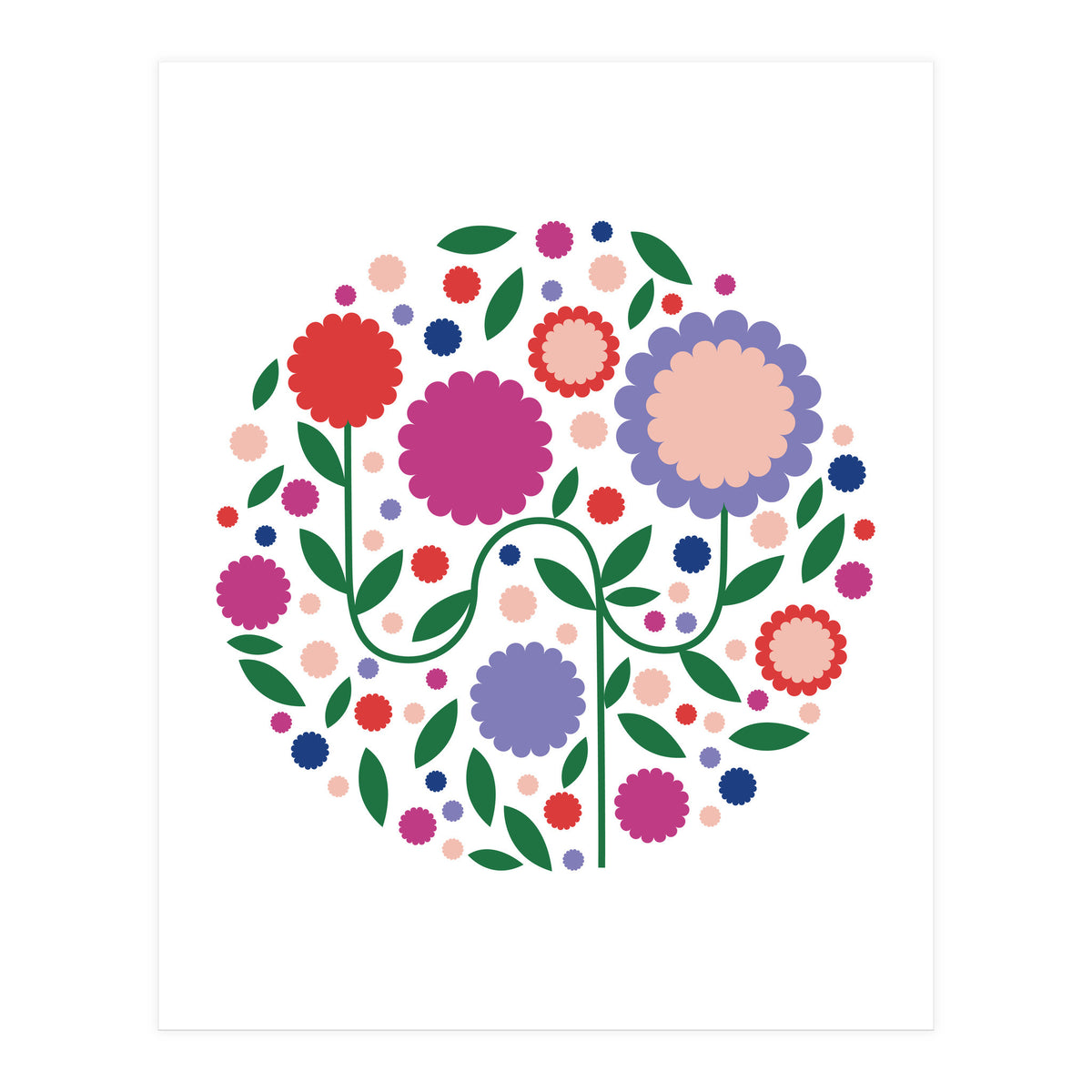 happy colorful flowers (Print Only)
