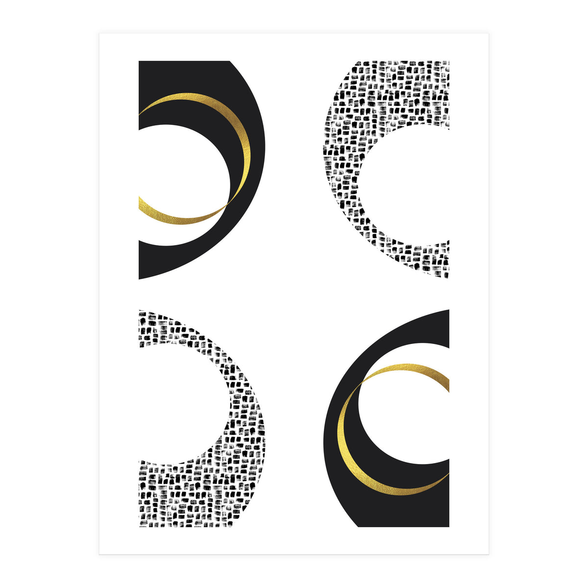 Black & White Abstract No. 7 | gold (Print Only)