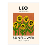 Leo Birth Flower Sunflower (Print Only) thumbnail