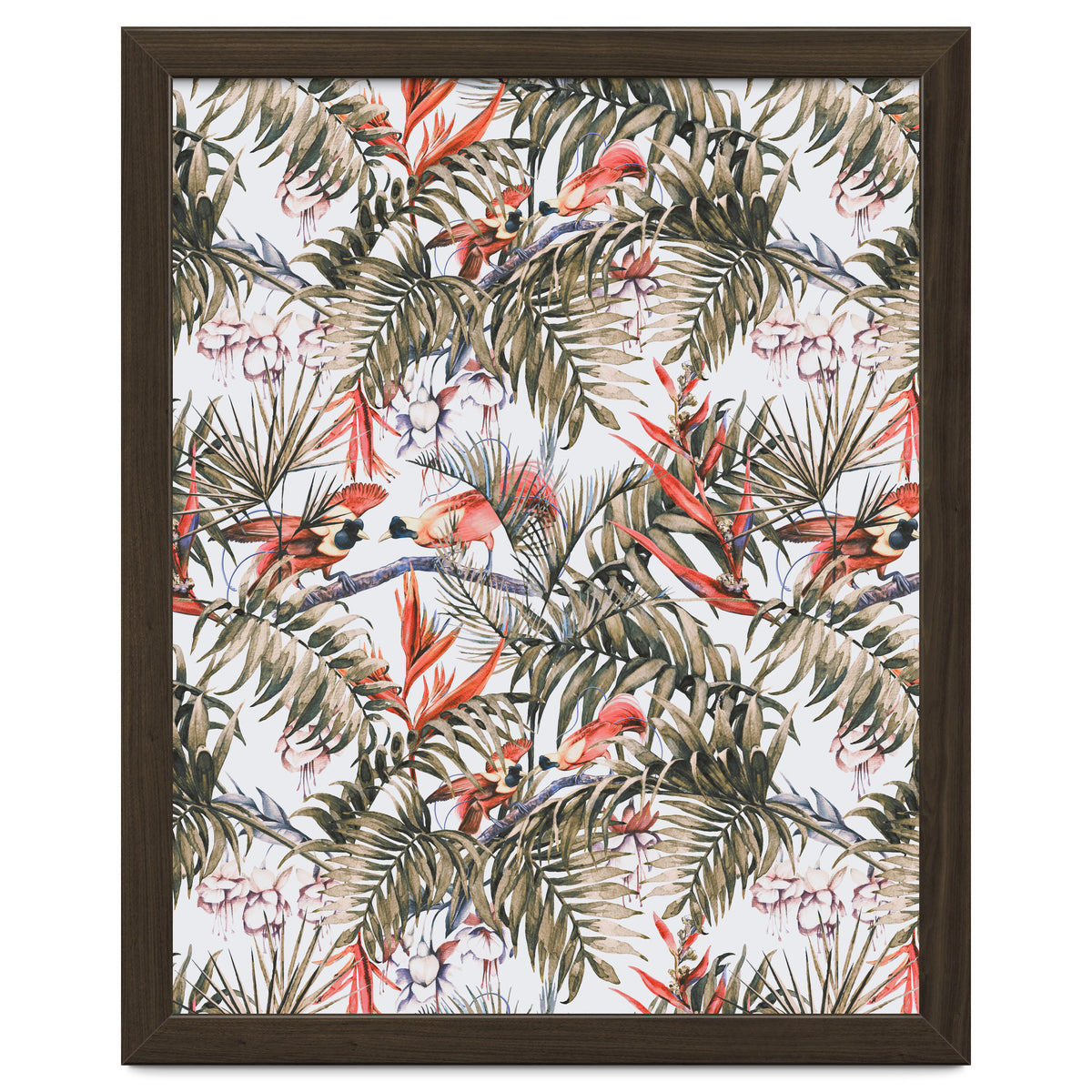 Exotic birds in the jungle paradise