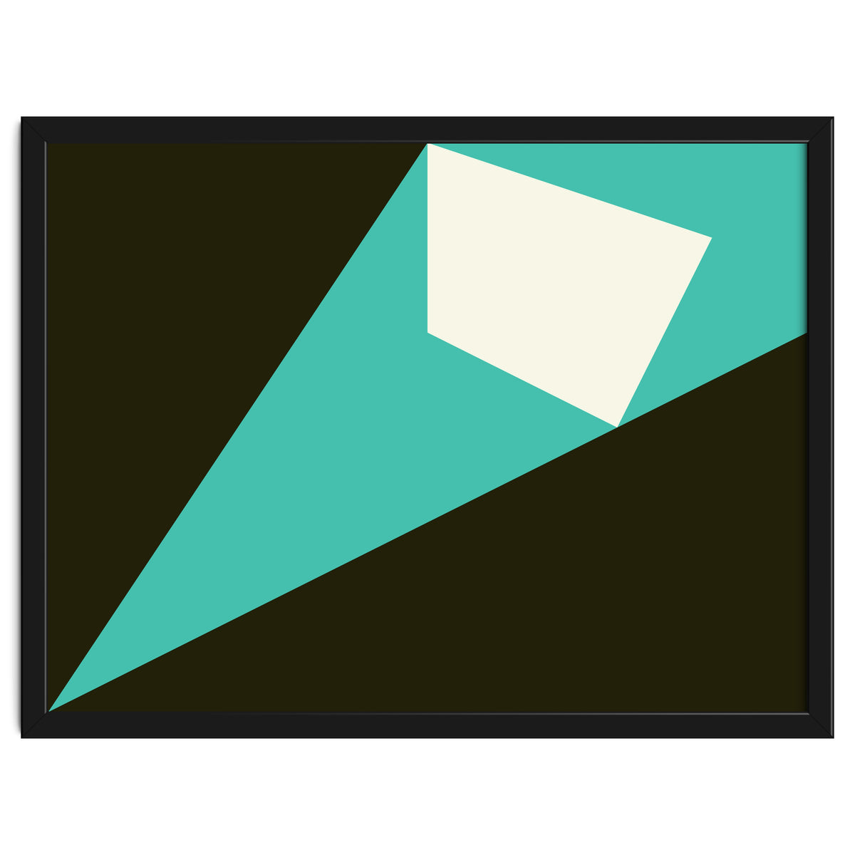 Geometric Shapes No. 72 - turquoise, white & black