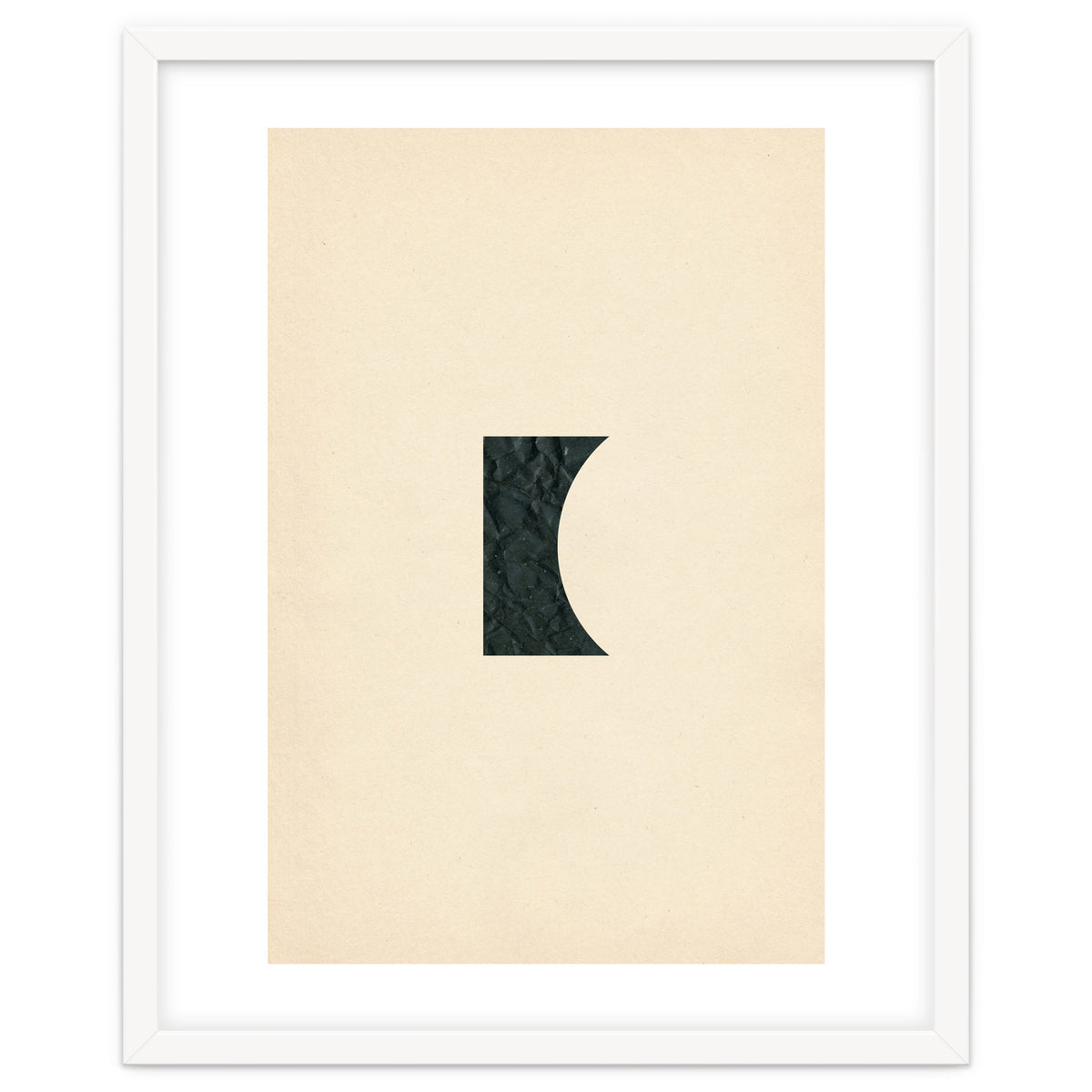 Cut black shape on beige