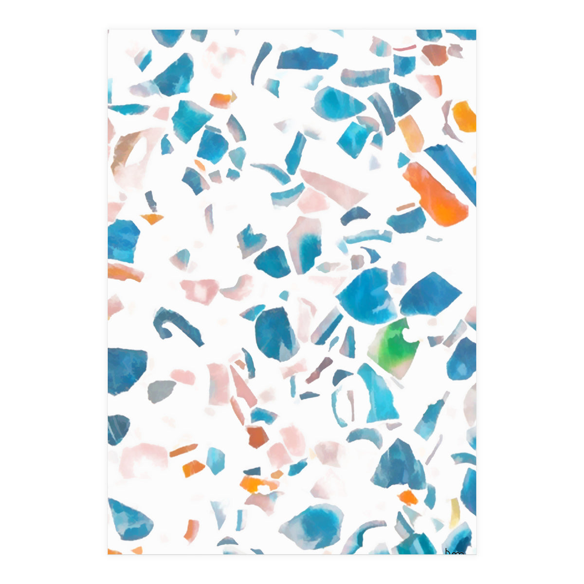 White Blue Terrazzo (Print Only)