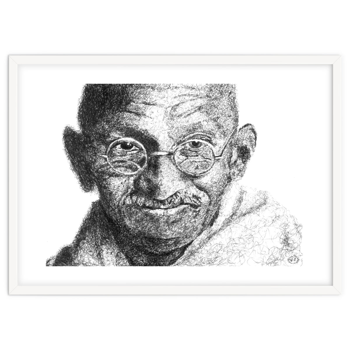Mahatma Gandhi Scribble Style Portrait
