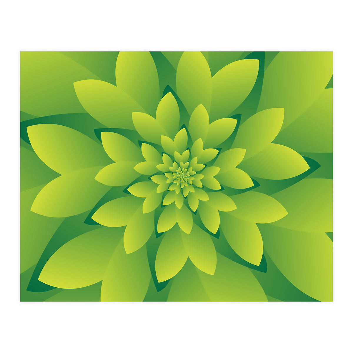 Abstract Green Floral Design 3D ART (Print Only)