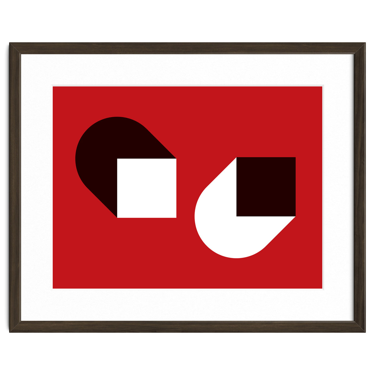 Geometric Shapes No. 38 - red, white & black