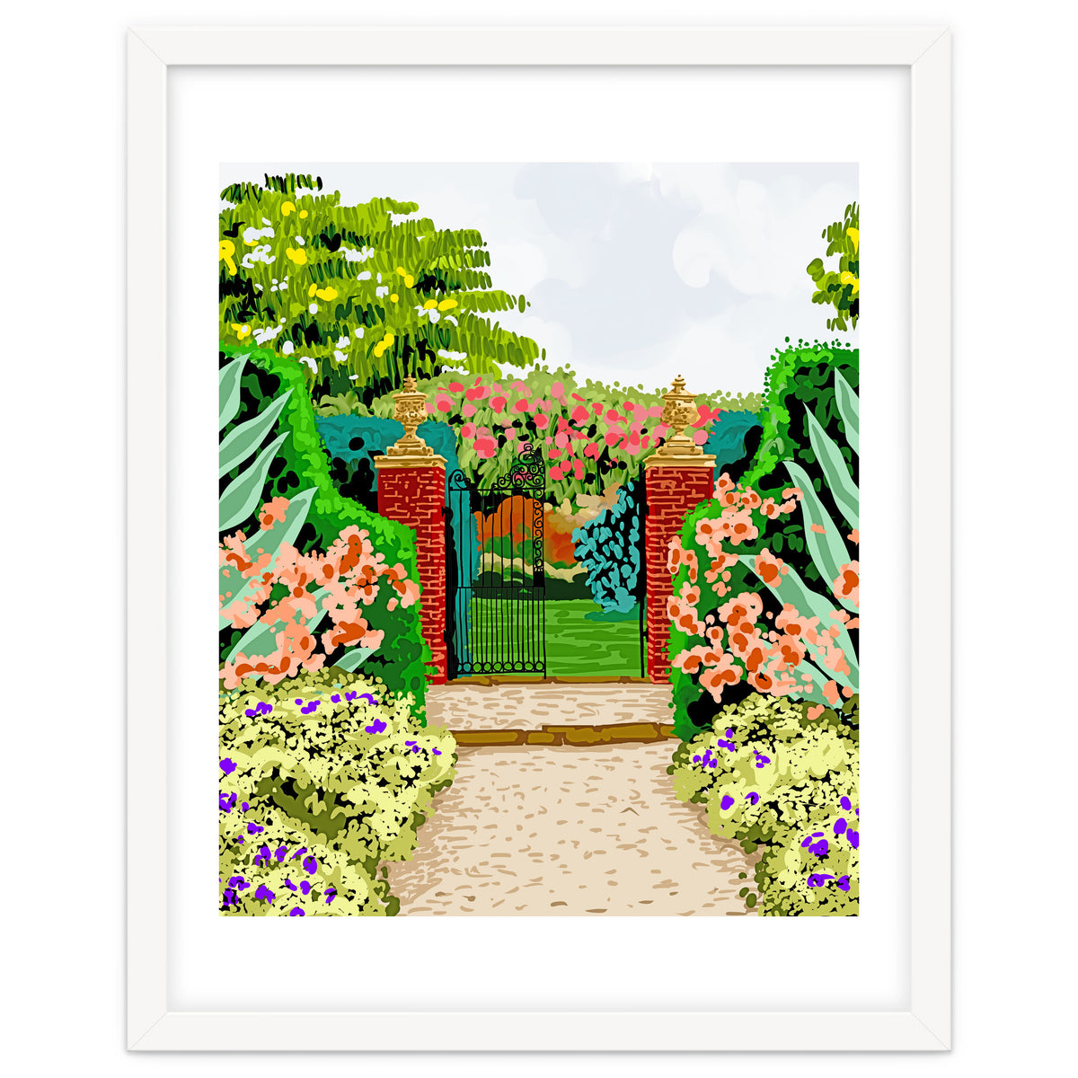 Gated Garden, Nature Landscape Painting