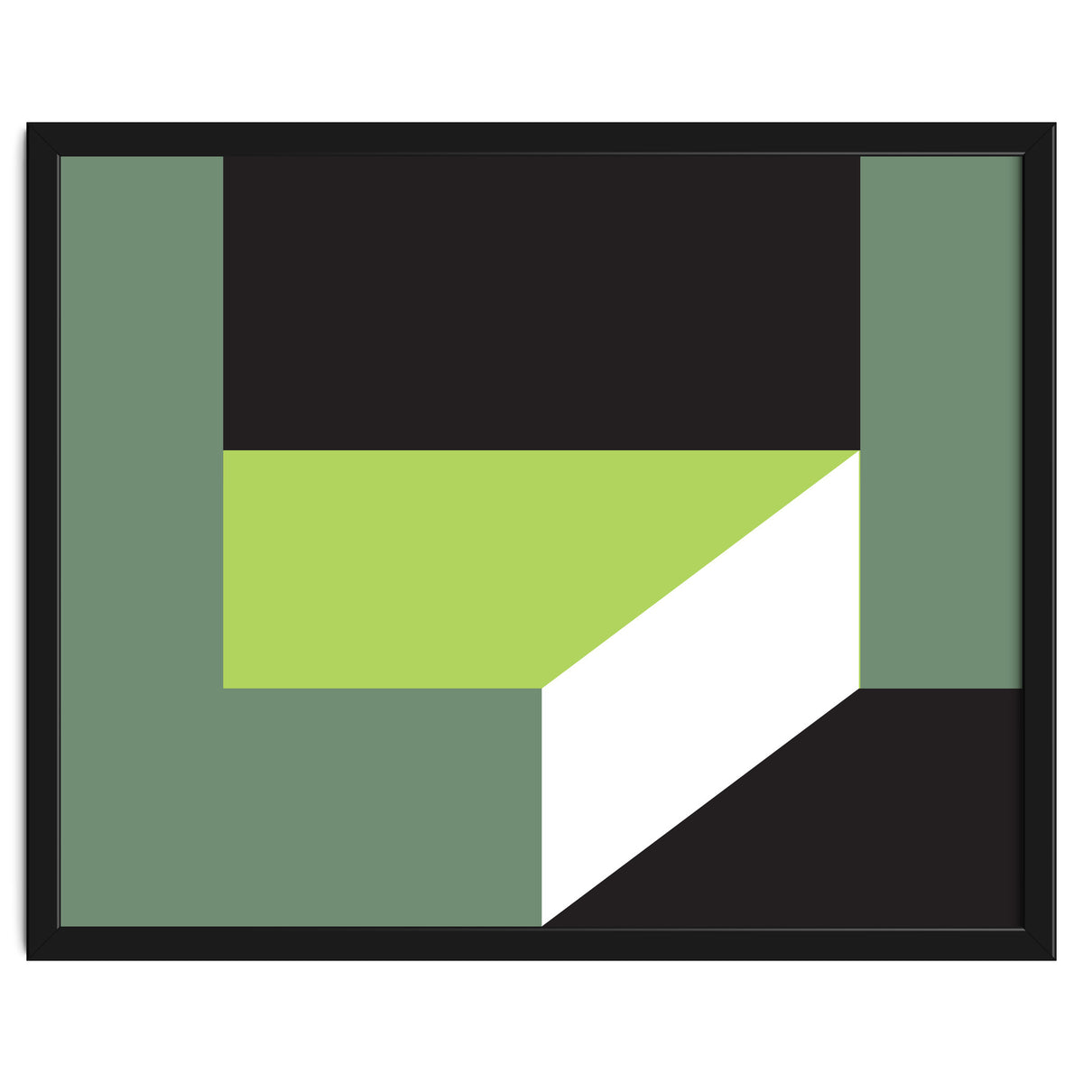 Geometric Shapes No. 83 - lime & grey