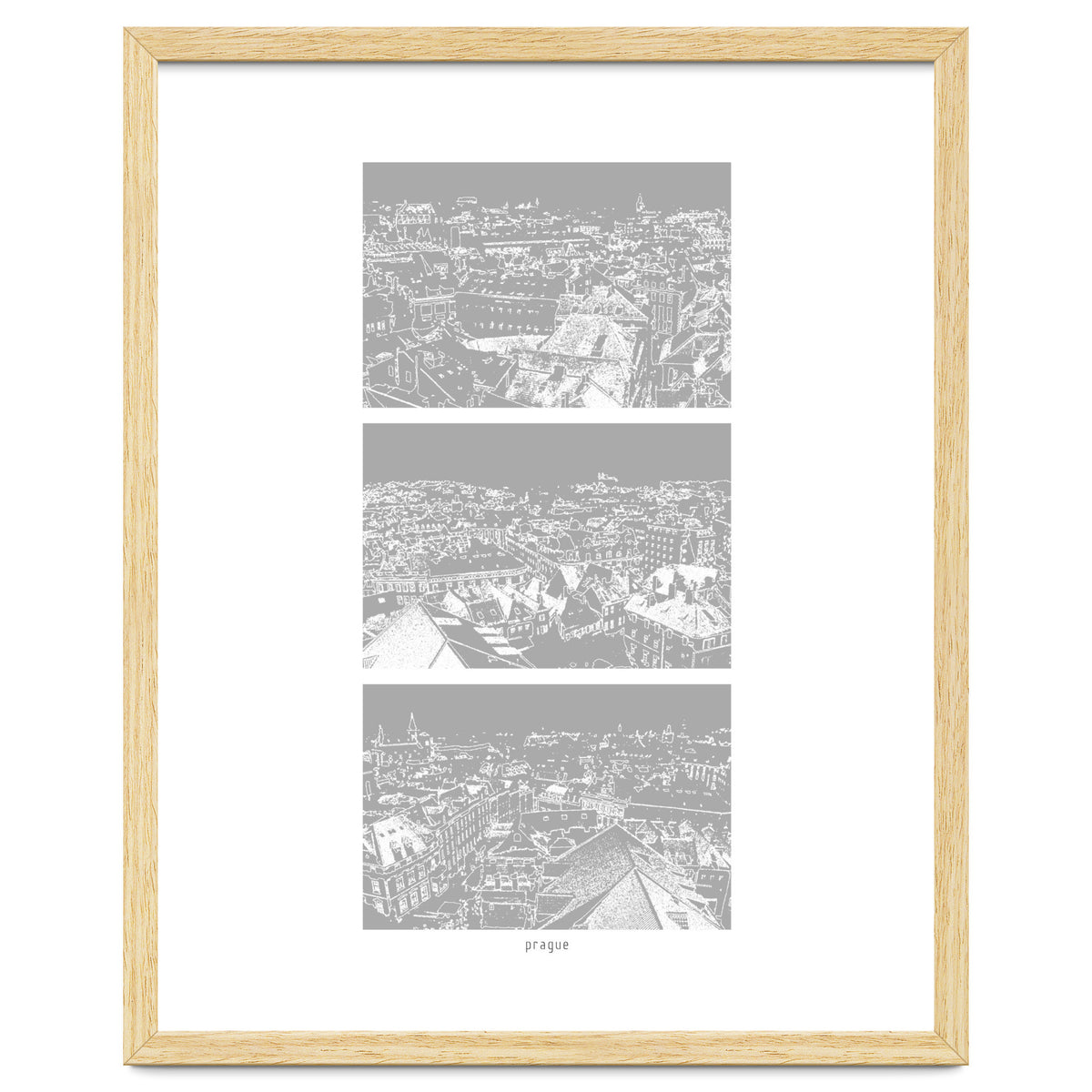 Prague print in grey