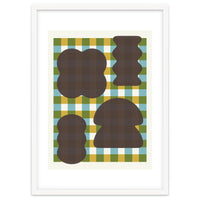 Funky Organic Shapes on a Plaid Background