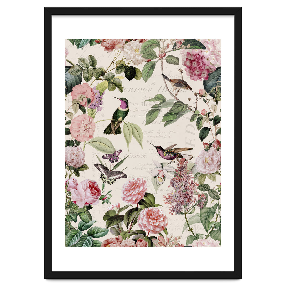Hummingbirds And Roses
