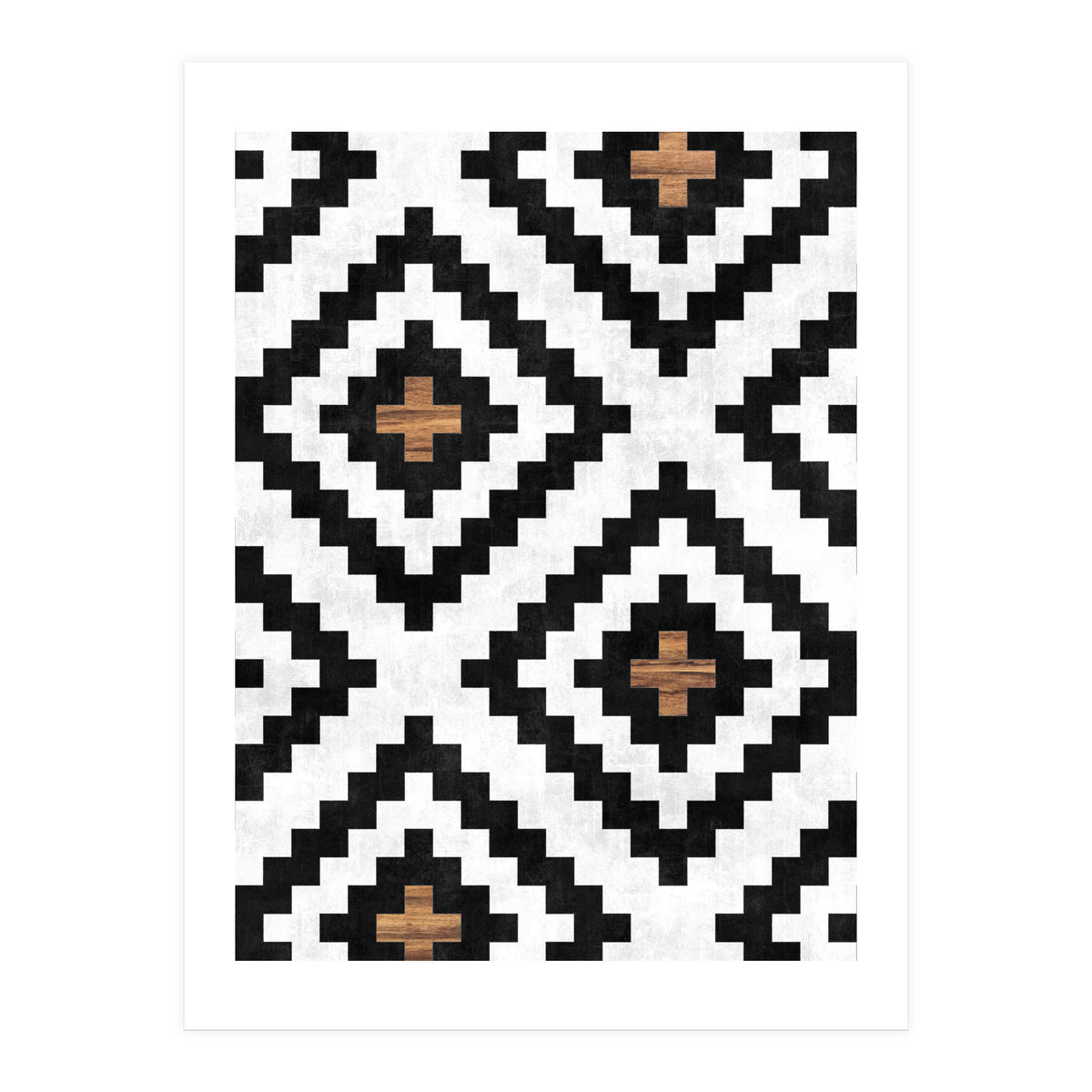 Urban Tribal Pattern No.16 - Aztec - Concrete and Wood (Print Only)