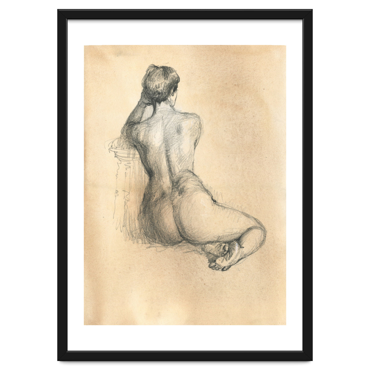 Nude beautiful girl from the back